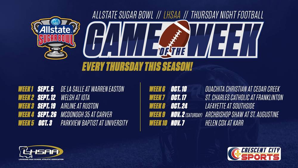 LHSAA Games of the Week 2019