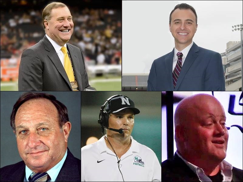 New Orleans Saints and Pelicans President Dennis Lauscha, LSU Coordinator of Football Relations Charlie Baglio, Tulane play-by-play broadcaster Andrew Allegretta, Newman coach Nelson Stewart and Cohen coach Ben Powell
